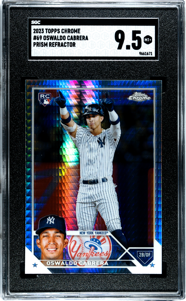 2023 Topps Chrome Oswaldo Cabrera #69 Prism Ref. SGC 9.5