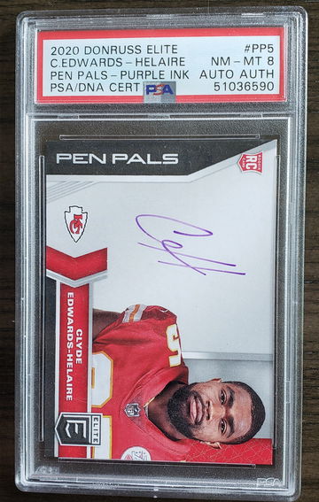 Clyde edwards-helaire auto donruss elite