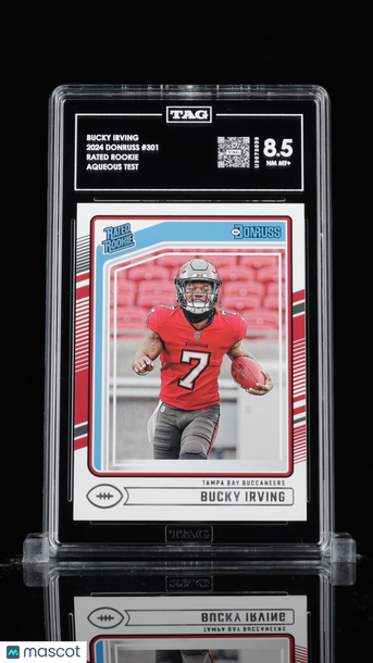 2024 Donruss Rated Rookie Bucky Irving #301 Aqueous Test Low Pop TAG 8.5