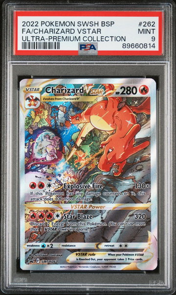 2022 Pokemon Sword and Shield Black Star Promo Ultra Premium Collection Charizard Vstar #262 PSA 9