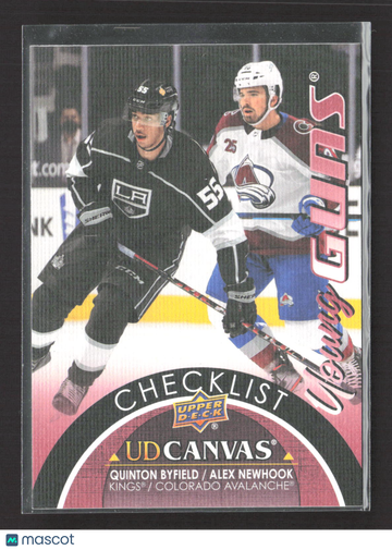 2021 Upper Deck Series 1 UD Canvas Young Guns Quinton Byfield Alex Newhook #C120 Checklist