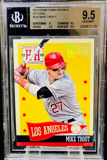 2013 Mike Trout Case Hit Zip Code Holo Foil BGS 9.5 POP 1 
