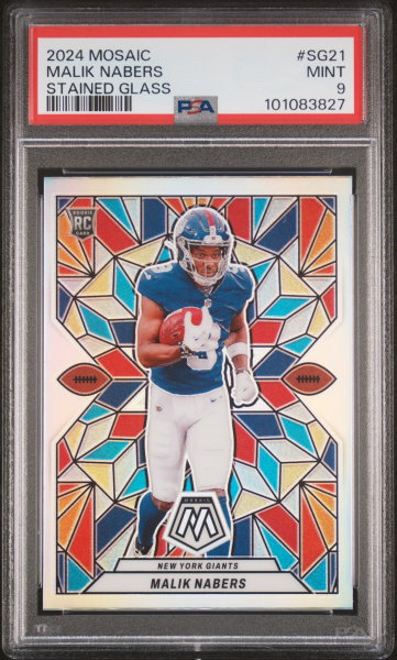 2024 Mosaic Stained Glass Malik Nabers #21 PSA 9