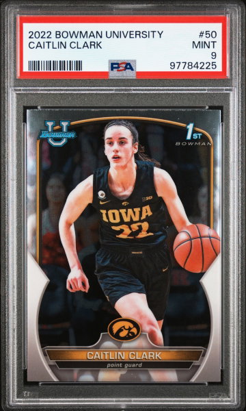 2022 Bowman University Caitlin Clark #50 PSA 9
