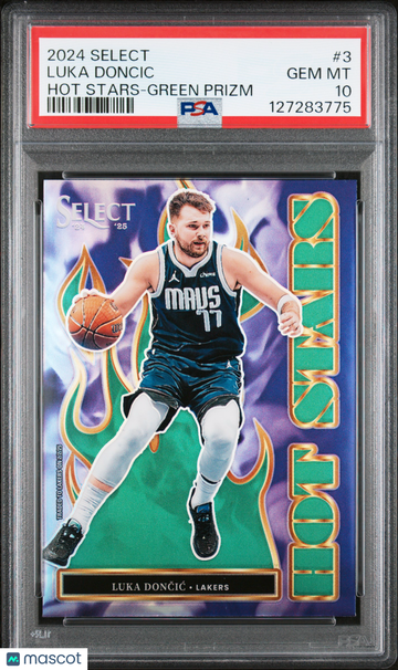 2024 Panini Select Hot Stars Luka Doncic #3 Green Prizm PSA 10