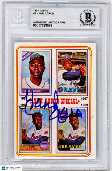 1974 Topps Hank Aaron 66-69 #5 BVG Authentic BAS Auto A