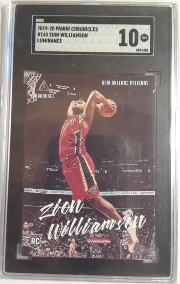 Zion Williamson 2019-20 Chronicles Luminance Rookie Card #143.