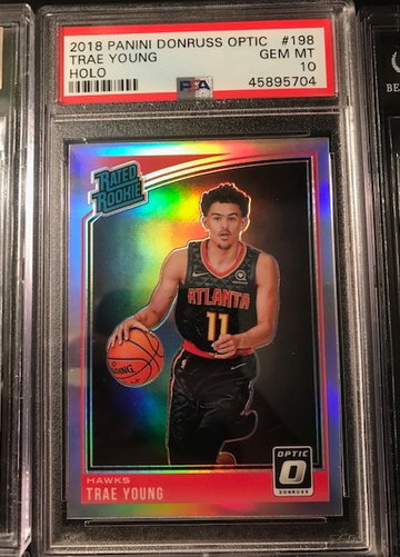 Trae Young 2018 optic holo rookie psa 10