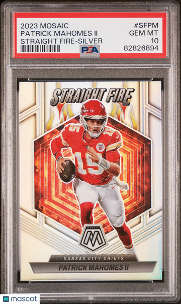 2023 Panini Mosaic Straight Fire Patrick Mahomes II #SFPM Silver PSA 10