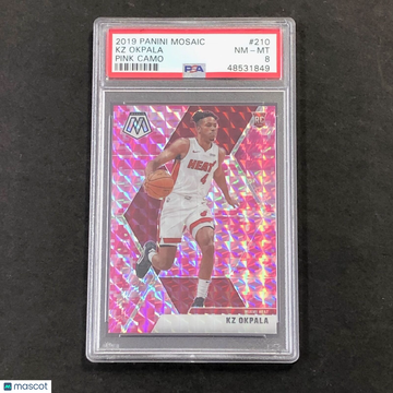 2019 Panini Mosaic KZ Okpala #210 Pink Camo PSA 8