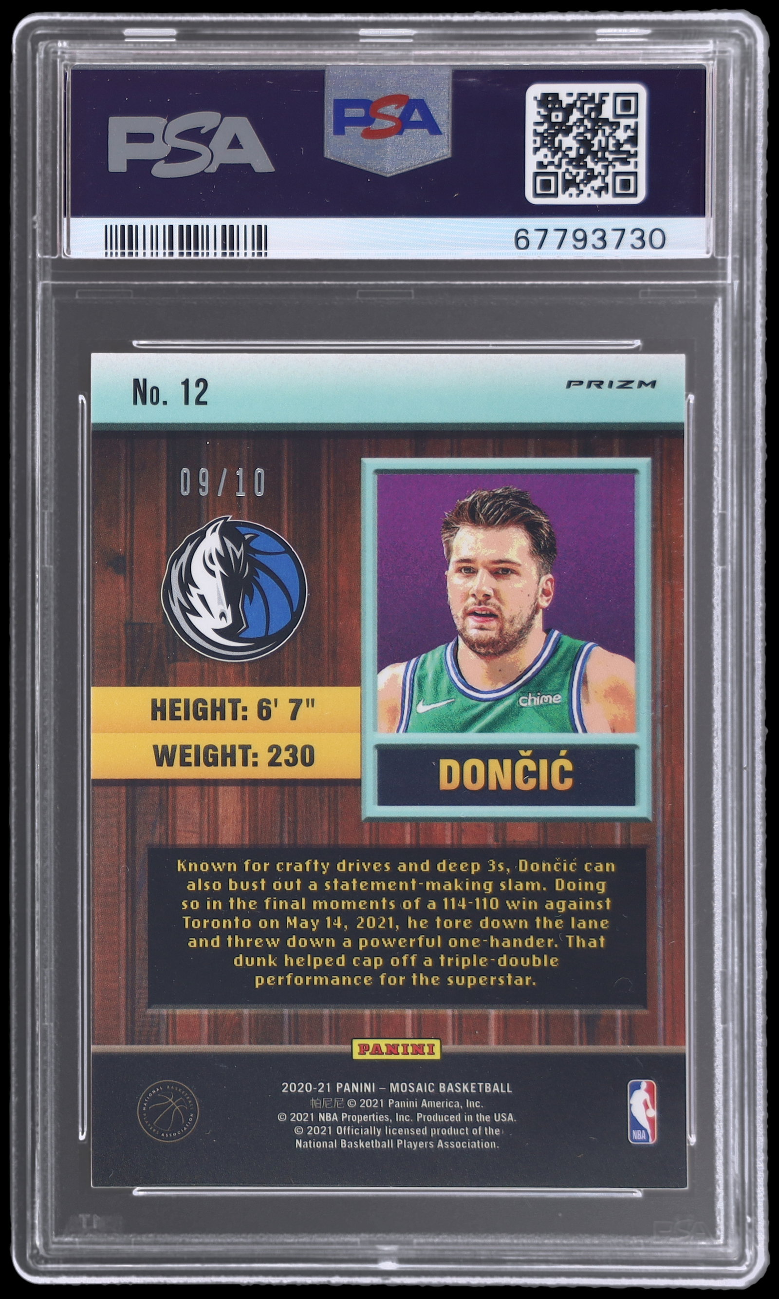 2020 Panini Mosaic Luka Doncic Jam Masters Pink Fluorescent PSA 10