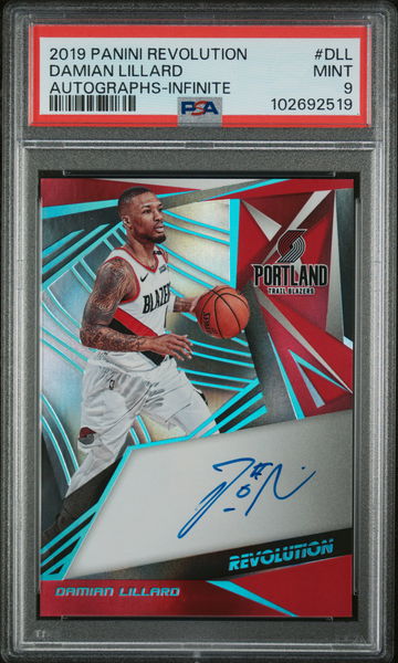 2019 Panini Revolution Autographs Infinite Damian Lillard #DLL /25 PSA 9