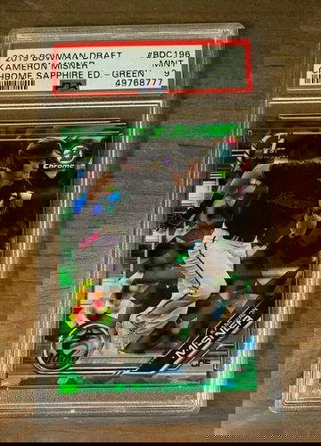 2019 BOWMAN DRAFT CHROME SAPPHIRE GREEN KAMERON MISNER /50  PSA 9 MIAMI MARLINS