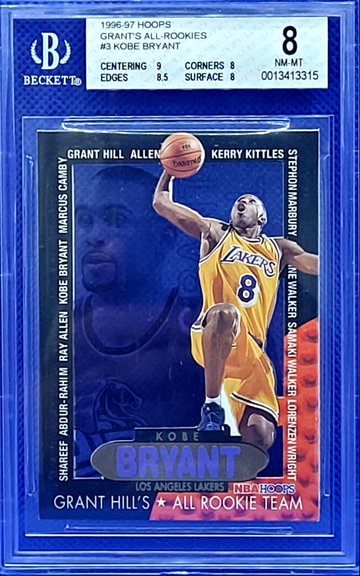 1996 Hoops Grant Hill's All Rookie Team Kobe Bryant BGS 8