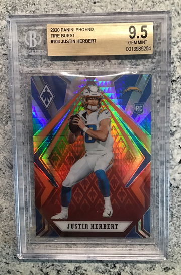 2020 Panini Phoenix Fire Burst #103 Justin Herbert BGS 9.5 Gem Mint
