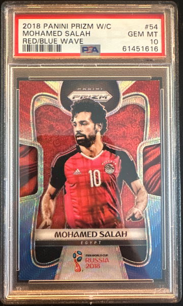 Mohamed Salah 2018 World Cup Prizm Red Blue PSA 10