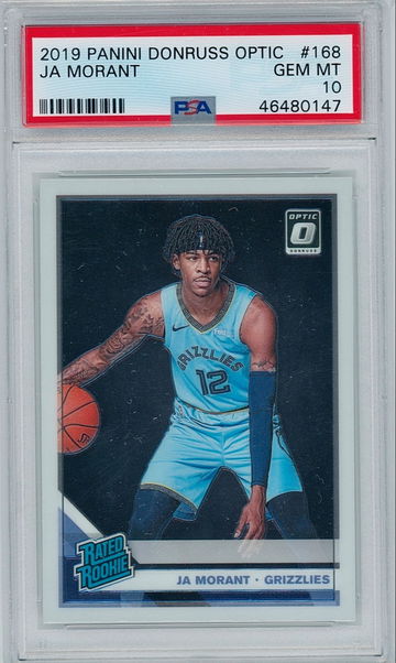 2019 Panini Donruss Optic #168 Ja Morant (Gem Mint) PSA 10 Rookie Card (RC) NBA - Memphis Grizzlies