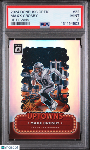 2024 Panini Donruss Optic Uptowns Maxx Crosby #22 PSA 9