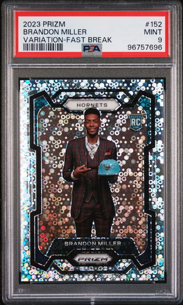 2023 Panini Prizm Variation Fast Break Brandon Miller #152 RC PSA 9
