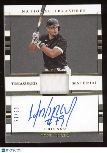 2020 Panini National Treasures Treasured Material Signatures Jose Abreu #TMS-JO /15