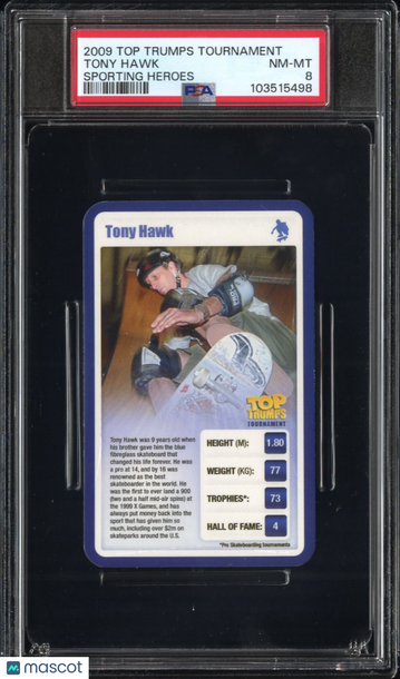 2009 Top Trumps Tournament Sporting Heroes Tony Hawk PSA 8