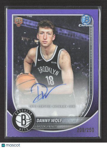 2025 Topps Bowman Chrome Danny Wolf #BCA-DW Purple /250 RC