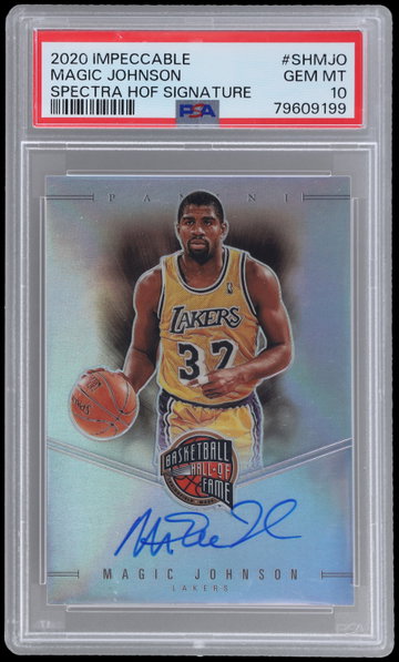 2020 Panini Impeccable Magic Johnson Spectra Hall Of Fame Signature PSA 10