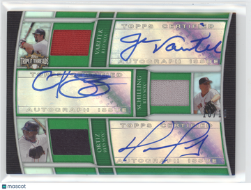 2010 Topps Triple Threads Jason Varitek David Ortiz Curt Schilling #TTARC-9 Green Triple Auto /18