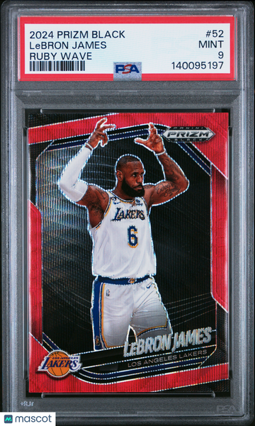 2024 Panini Prizm Black LeBron James #52 Ruby Wave PSA 9