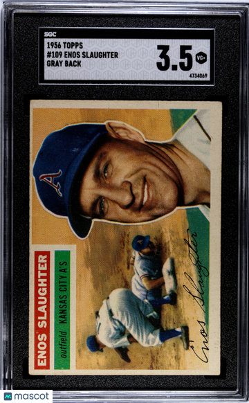 1956 Topps Enos Slaughter #109 Gray Back SGC 3.5