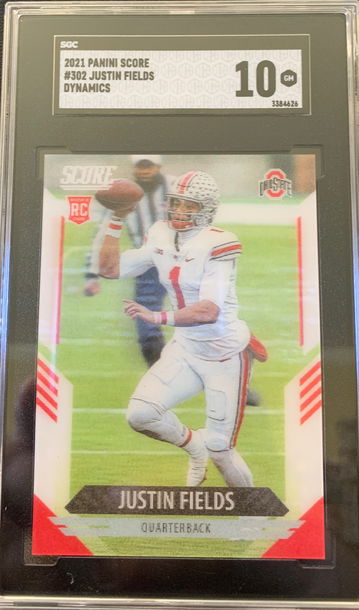 2021 Panini Score Dynamics Justin Fields RC #302 SGC 10 Gem Mint