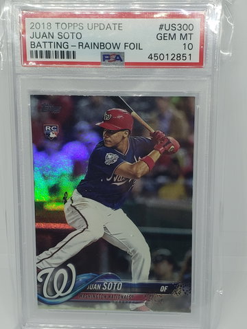 2018 topps update juan soto rainbow foil psa 10