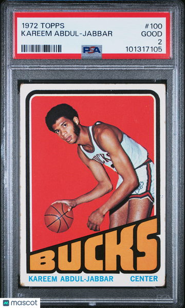 1972 Topps Kareem Abdul-Jabbar #100 PSA 2