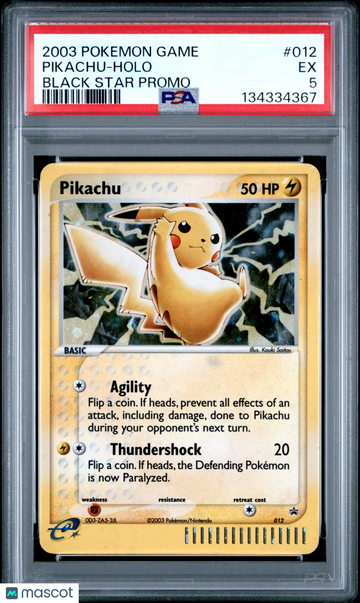 2003 Pokemon Black Star Promo Pikachu Holo Black Star Promo PSA 5 #012