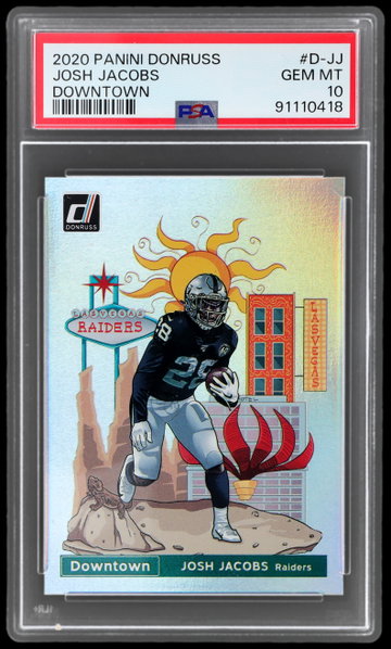 2020 Donruss Josh Jacobs Downtown PSA 10