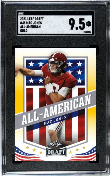 2021 Leaf Draft #46 Mac Jones All American Gold SGC 9.5