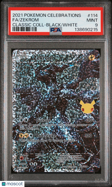 2021 Pokemon Celebrations Classic Collection Zekrom Classic Coll-Black/White PSA 9 #114