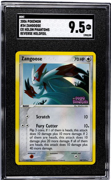 2006 Pokemon Ex Holon Phantoms #34 Zangoose Reverse Holofoil SGC 9.5