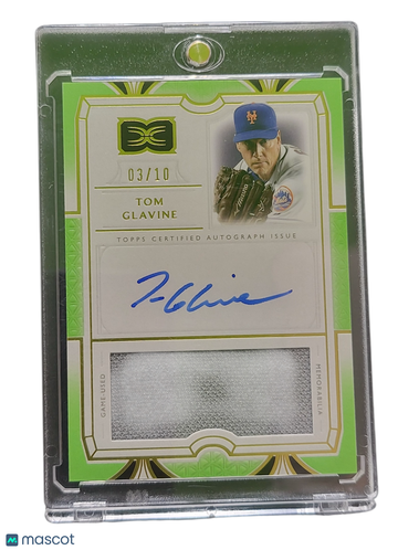 2024 Topps Definitive Collection Tom Glavine #DARC-TG Green /10 Memorabilia Game-Used