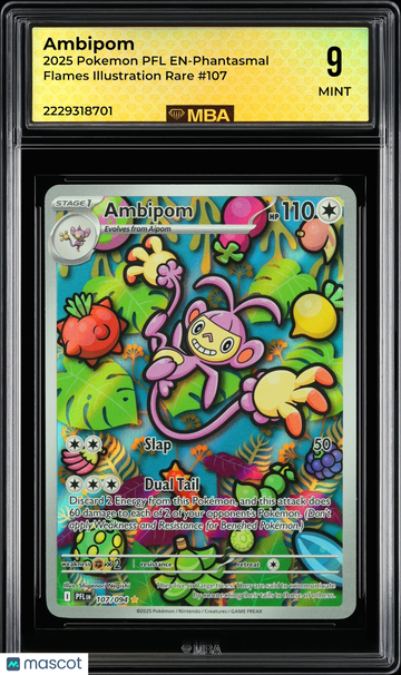2025 Pokemon PFL EN-Phantasmal Flames Ambipom #107 Illustration Rare MBA 9