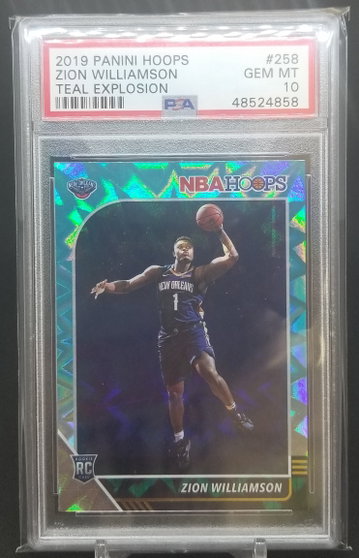 Zion Williamson 2019 hoops teal explosion psa 10