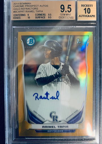 Raimel Tapia 2014 Bowman Chrome Auto RC GOLD /50