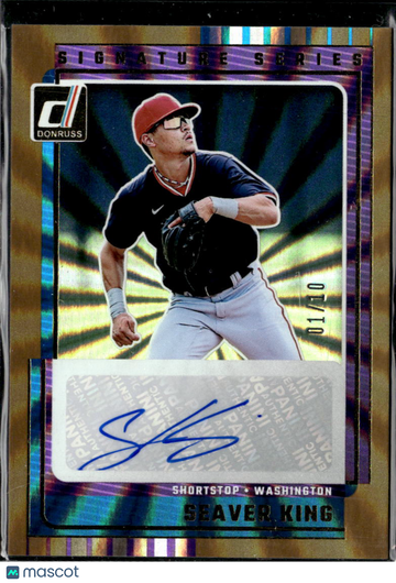 Seaver King 2025 Panini Donruss Signature Series Auto /10 Washington Nationals