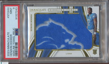 2023 Panini Immaculate Collection Sideline Towel Relics Hendon Hooker #STOHH Rookie PSA 9