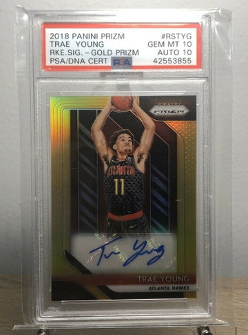 2018 Prizm Trae Young Gold Auto Psa 10 Gem Mint 10 Auto! 03/10 Rc Pop 1