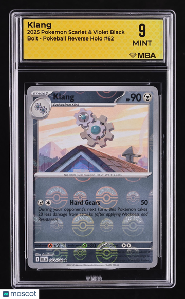 2025 Pokemon Scarlet & Violet Black Bolt Klang Reverse Holo MBA 9 #62