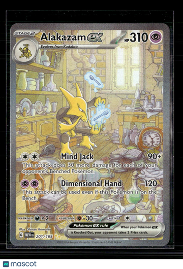 2023 Scarlet & Violet 151 Alakazam EX Holo Secret Rare SAR #201/165