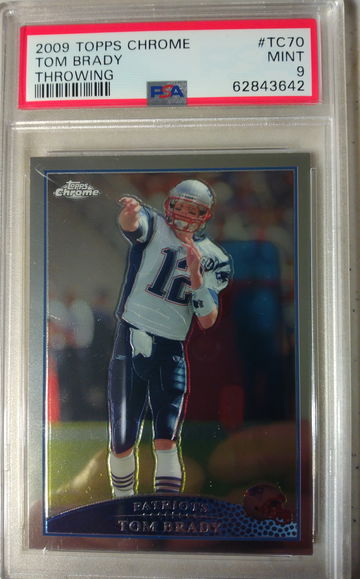 2009 Topps Chrome Tom Brady throwing PSA 9