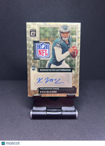 2025 DONRUSS OPTIC KYLE MCCORD ROOKIE PATCH AUTO GOLD VINYL 1/1 RC RPA