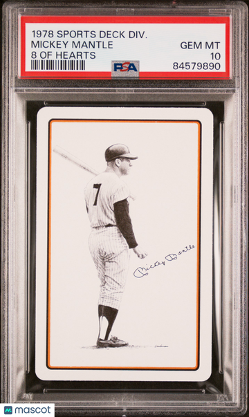 1978 Sports Deck Divison Mickey Mantle PSA 10 - Yankees - HOF - Eight of Hearts